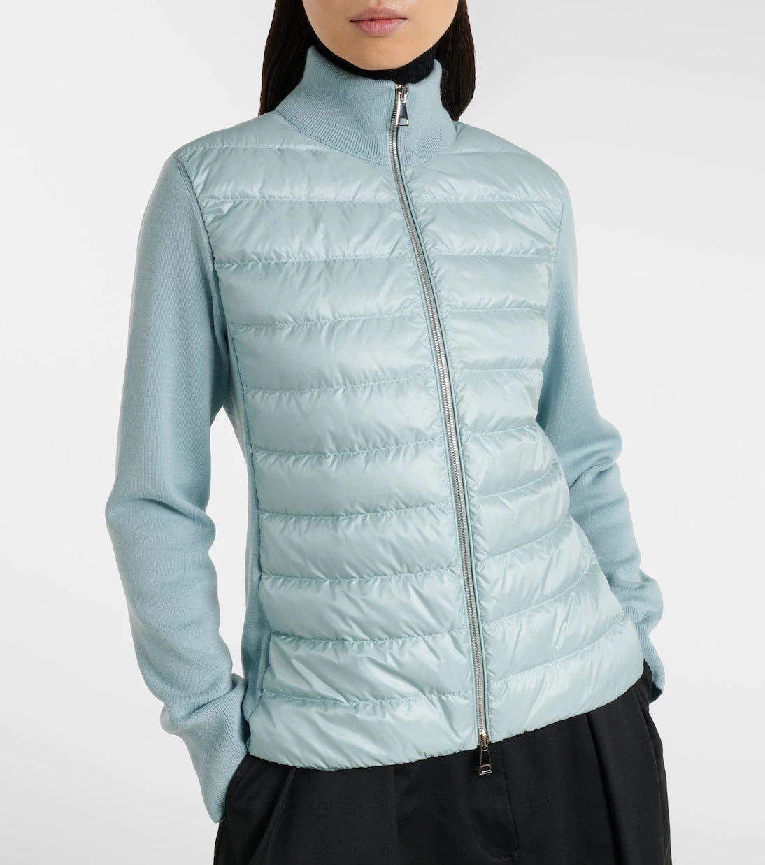 Moncler - Down-paneled virgin wool cardigan