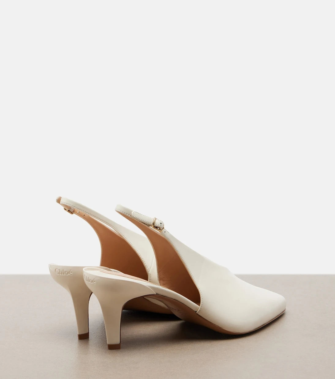 Chloé - Leather slingback pumps