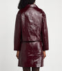 Self-Portrait Burgundy Patent Leather Jacket
