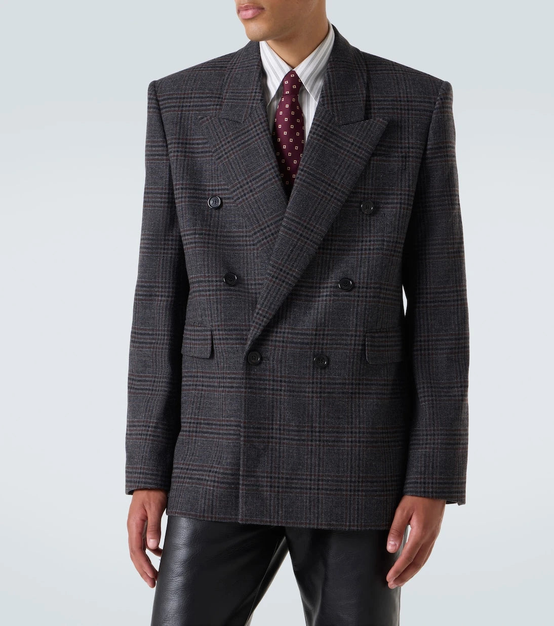 Saint Laurent - Checked wool and cashmere blazer