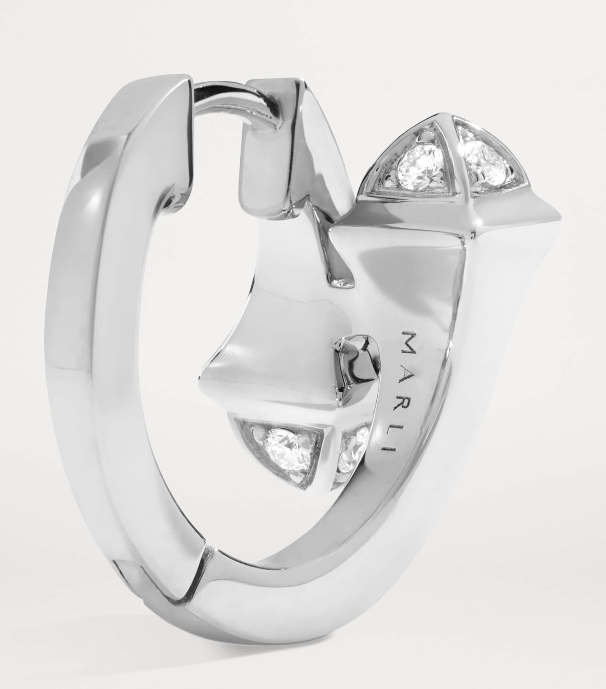 White Gold and Diamond Cleo Huggie Earrings