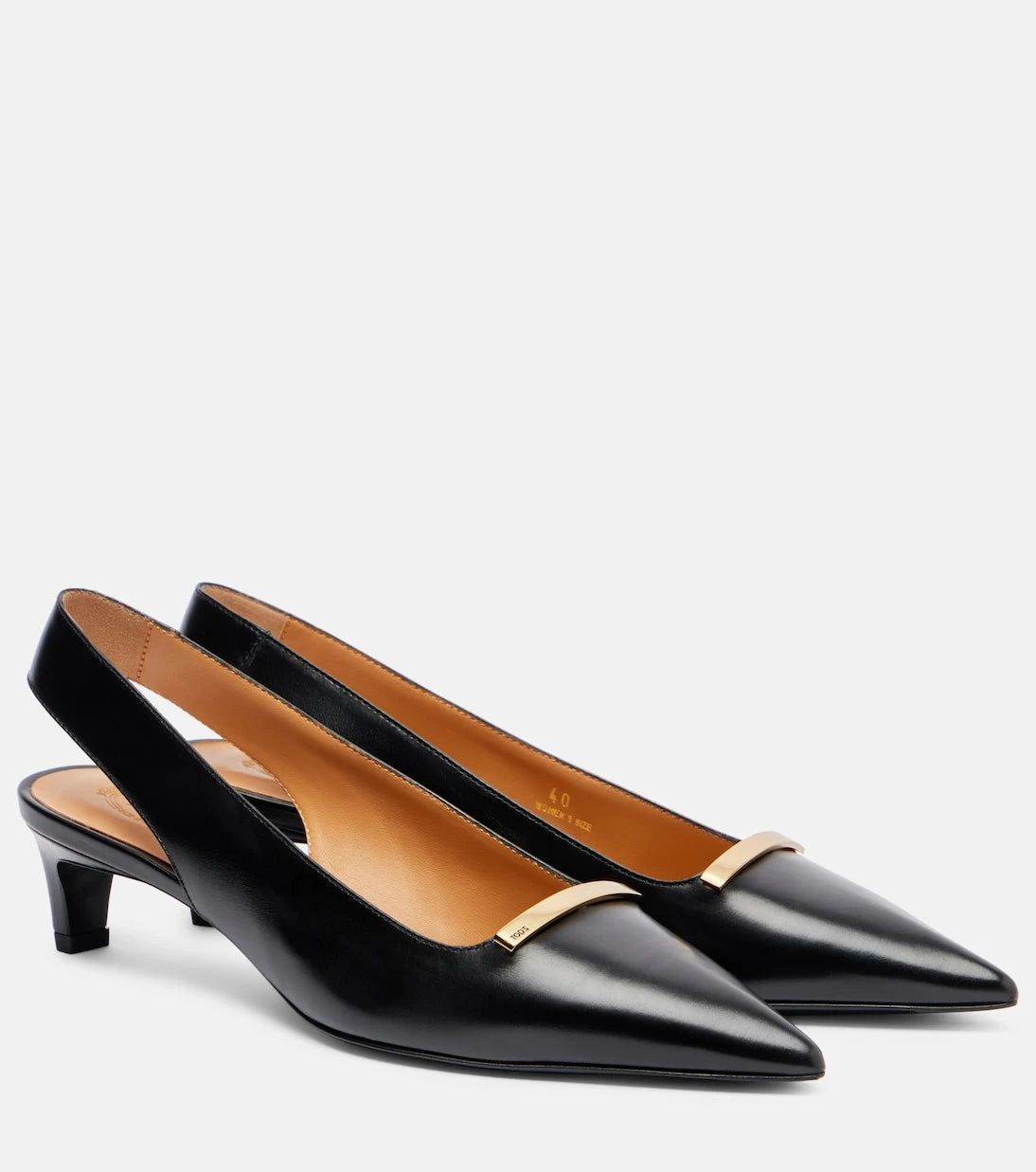 Tod's - Barretta 40 leather slingback pumps