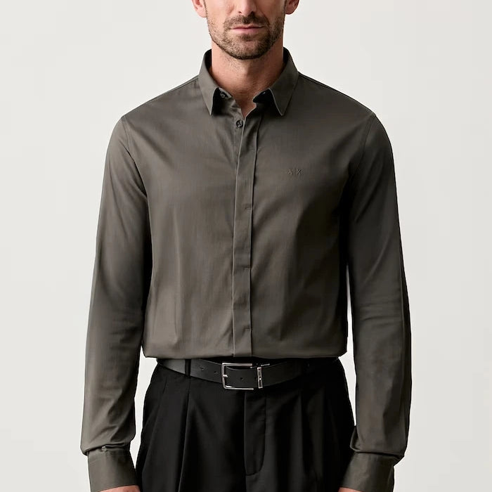 Armani Exchange erkek pamuk elastan gömlek
