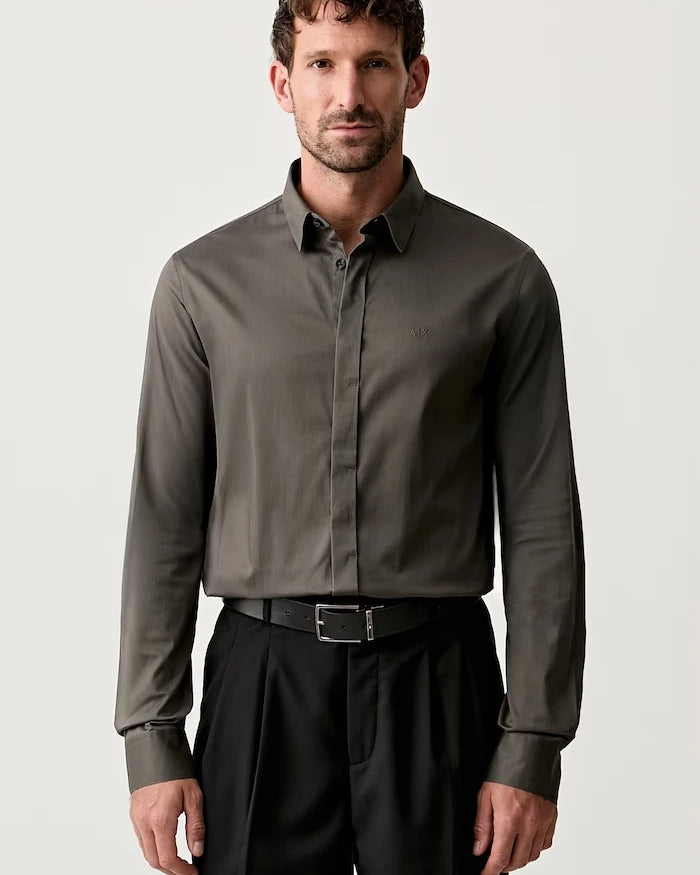 Armani Exchange erkek pamuk elastan gömlek