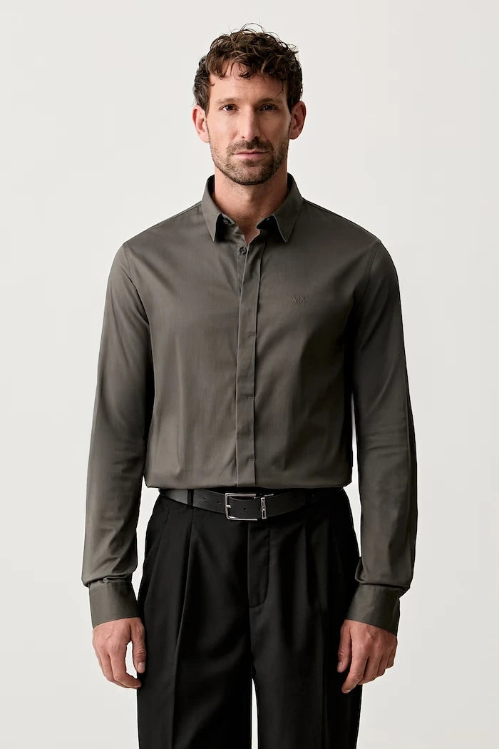 Armani Exchange erkek pamuk elastan gömlek