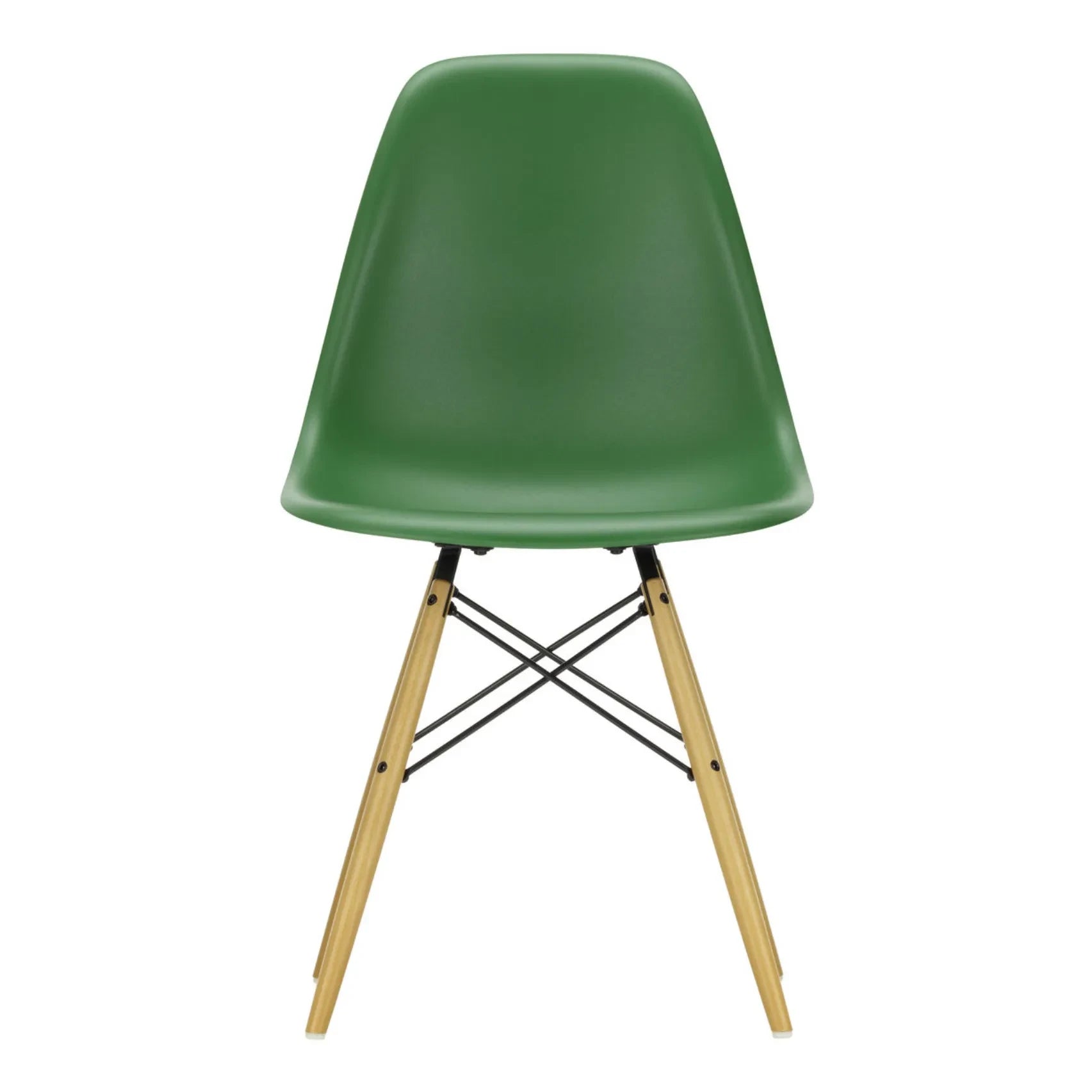 Vitra - DSW plastic chair - maple base - Charles &amp; Ray Eames | Emerald green