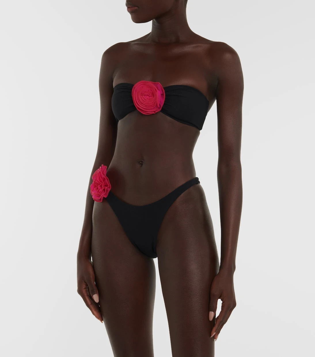 Same - Rose appliqué low-rise bikini bottoms