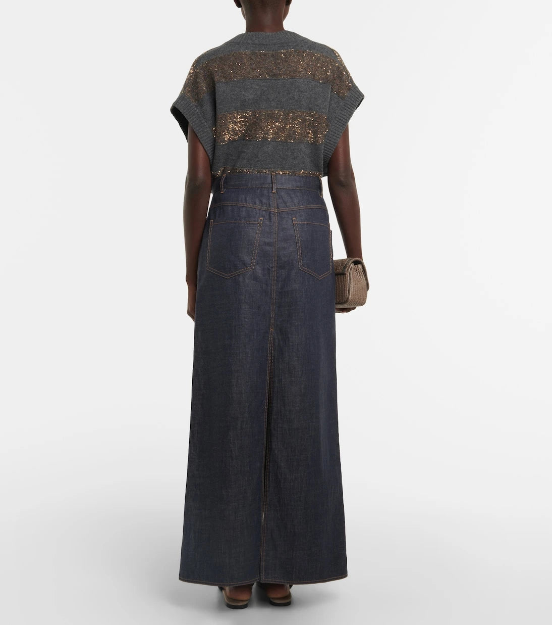 Brunello Cucinelli - Denim maksi etek