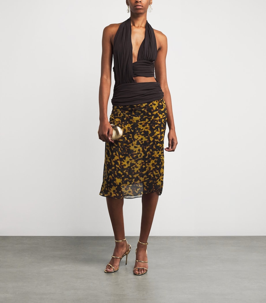 Christopher Esber Brown Jersey Draped Cummerbund Top