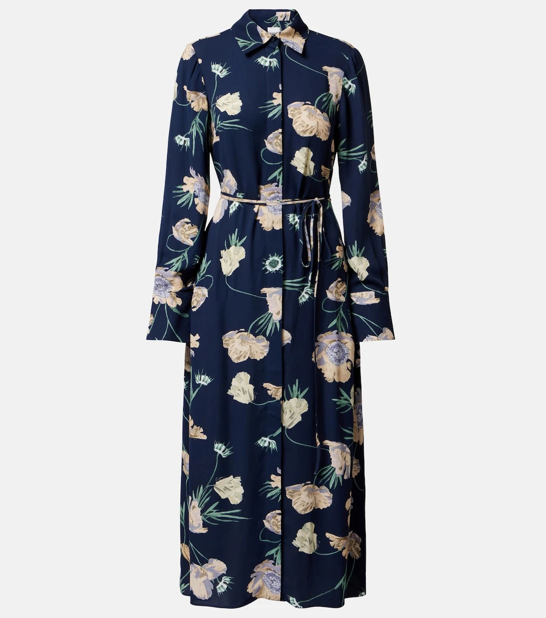 Erdem - Belted floral shirt dress