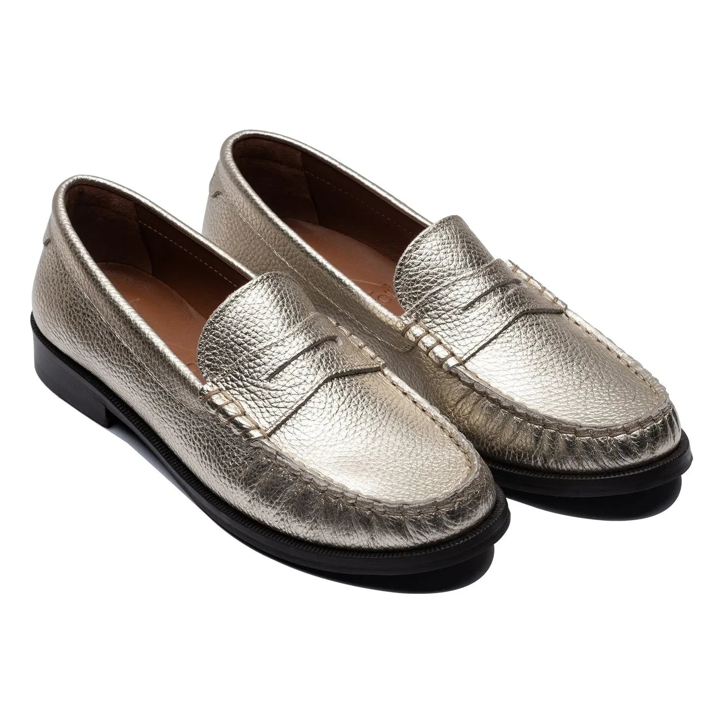 Lachoix - Metallic Penny Loafer | Champagne