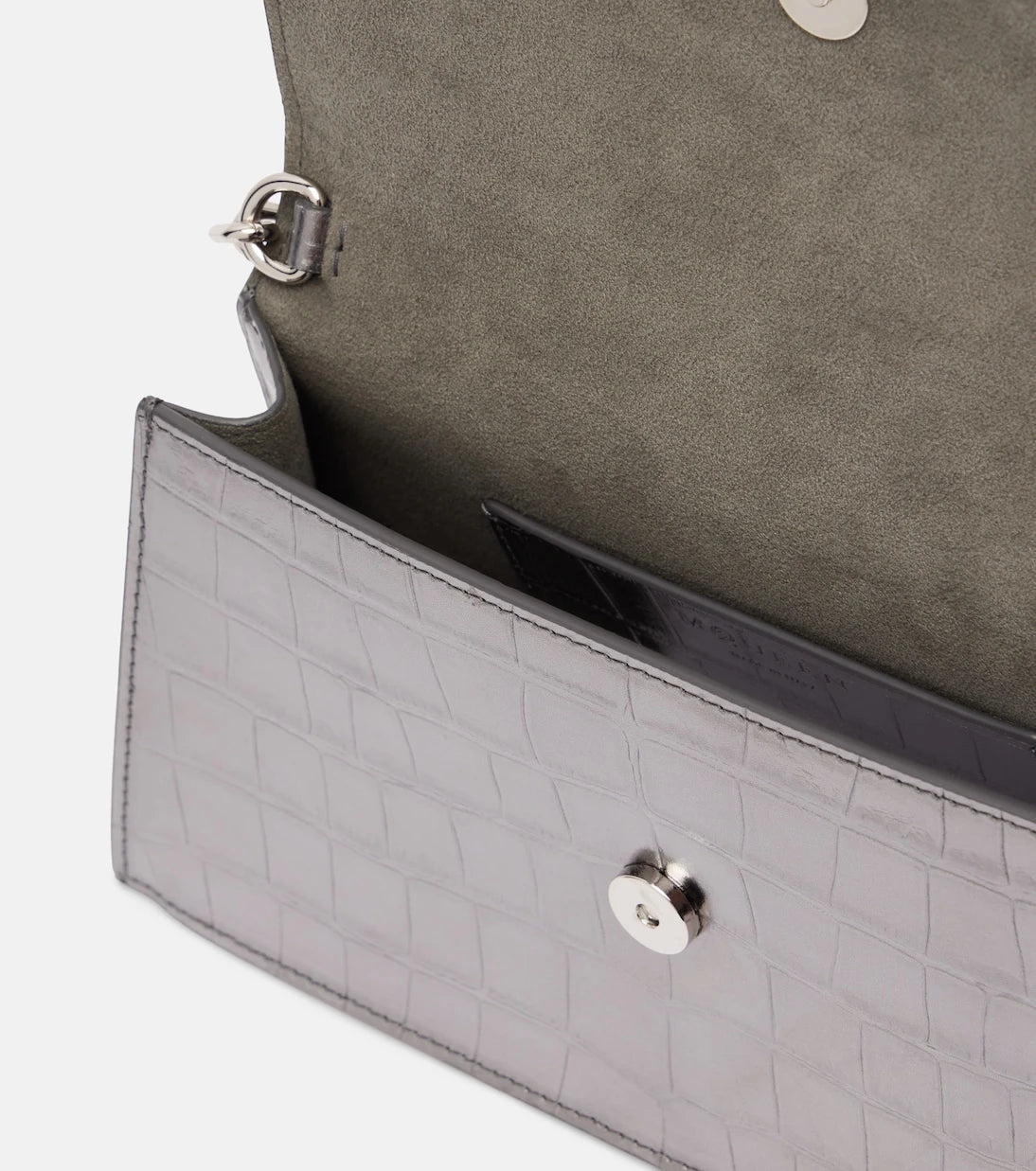 McQueen - Skull Mini croc-effect leather clutch