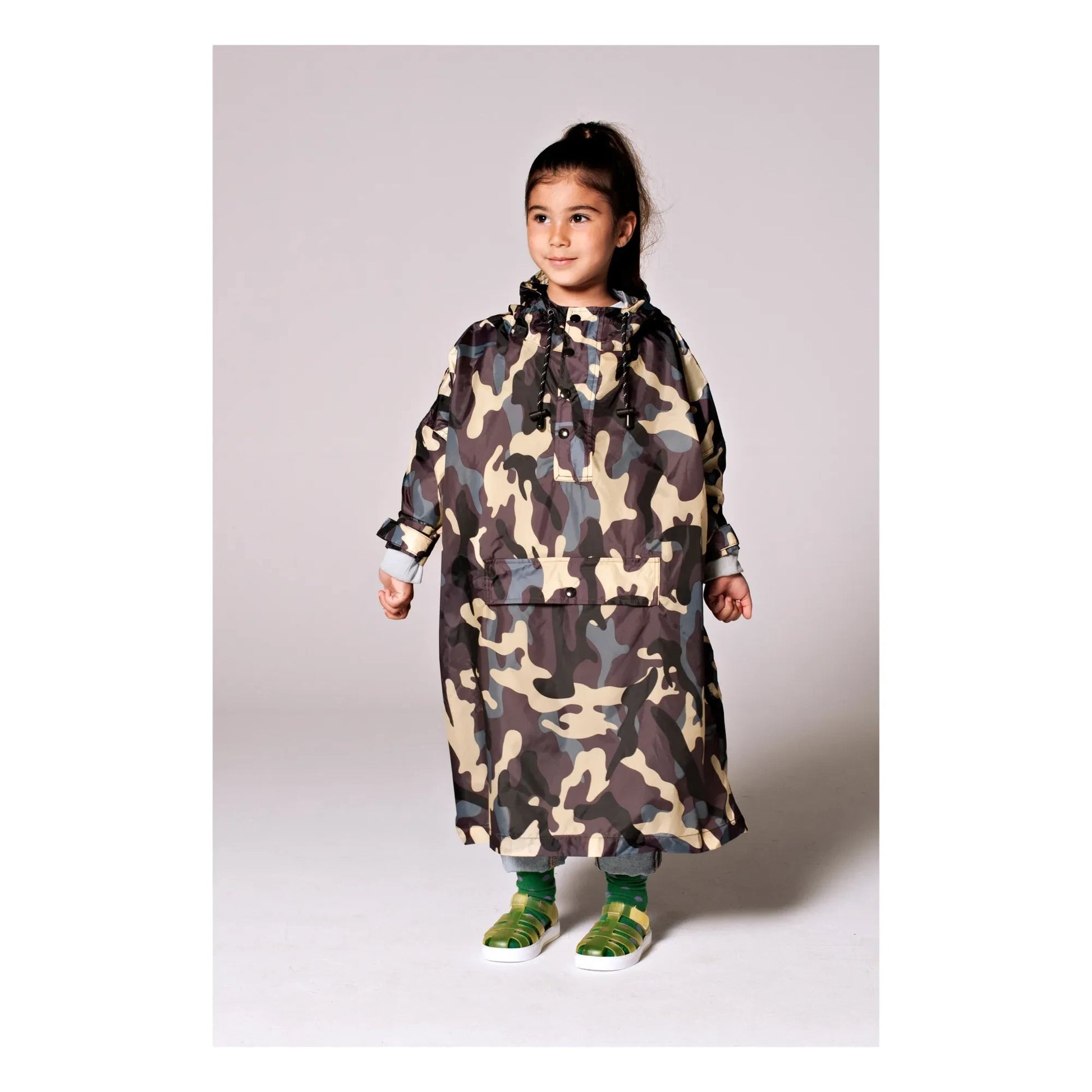 Rainkiss - Jungle Camo Rain Cape - Kids Collection | Brown