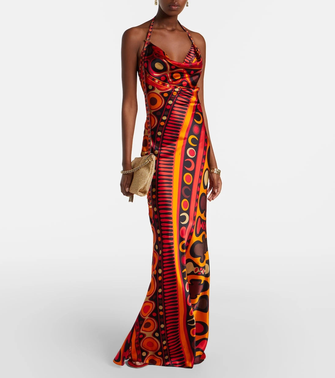 Pucci - Soleil open-back satin maxi dress