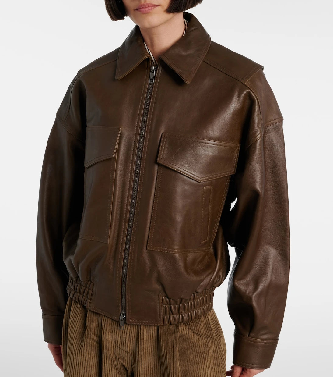 Staud - Eugene leather bomber jacket