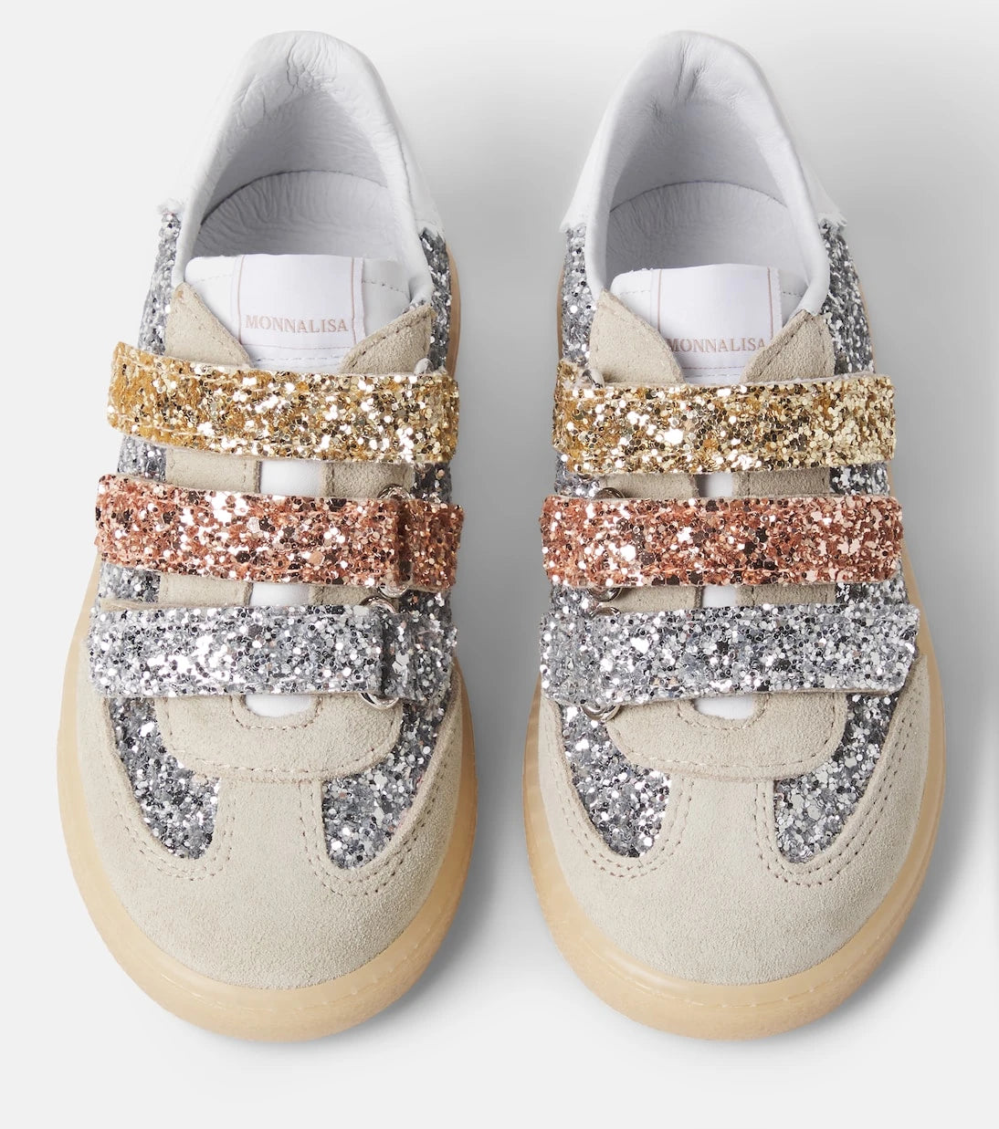 Monnalisa - Glitter suede sneakers