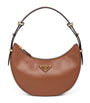 Prada Brown Leather Arqué Shoulder Bag