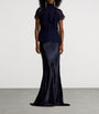 Ralph Lauren Collection Navy Satin Masina Maxi Skirt