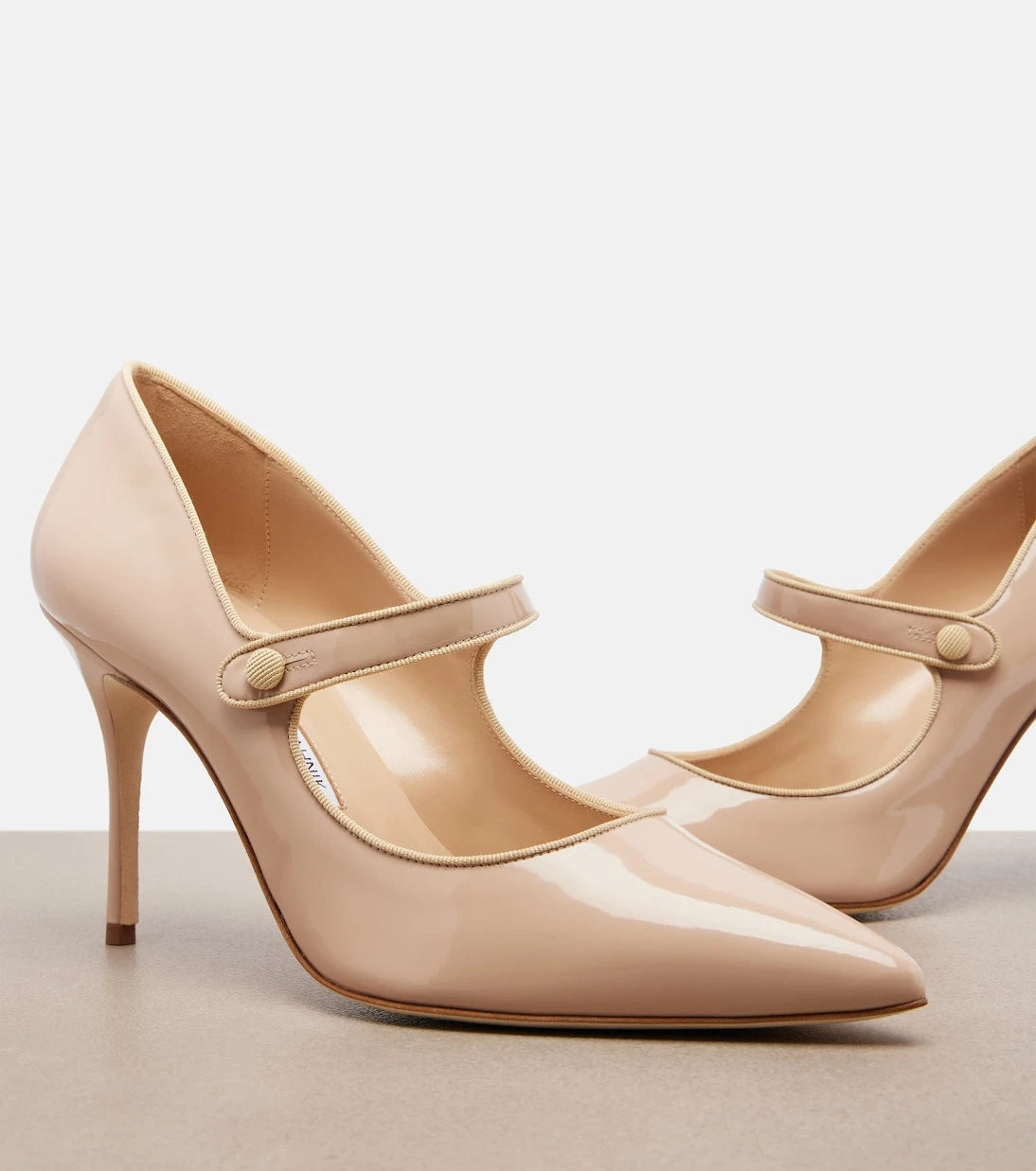 Manolo Blahnik - Campari patent leather Mary Jane pumps