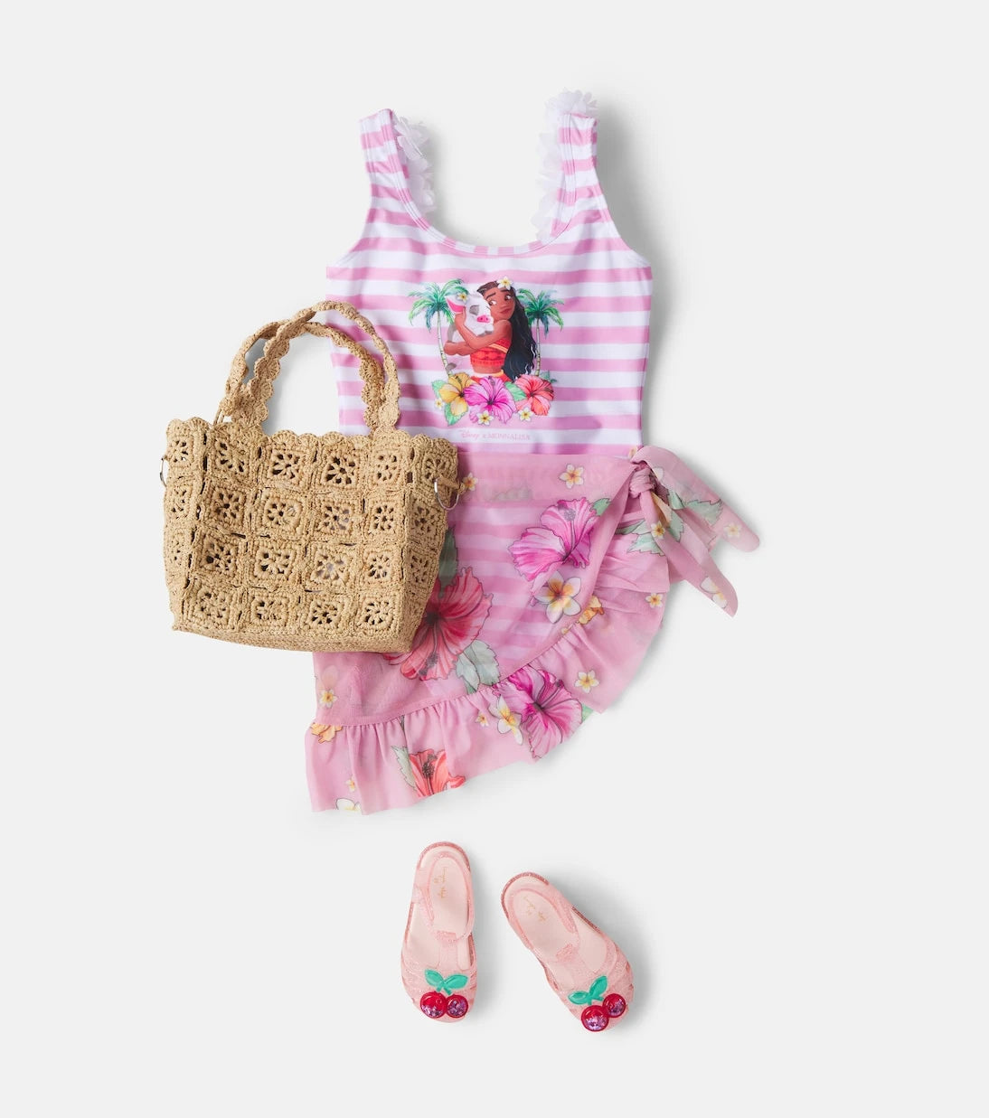 Monnalisa - x Disney® printed ruffled swimsuit