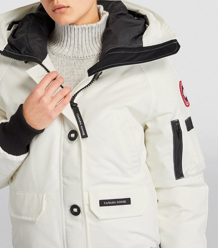 Canada Goose White Down-Filled Chilliwack Bomber Jacket