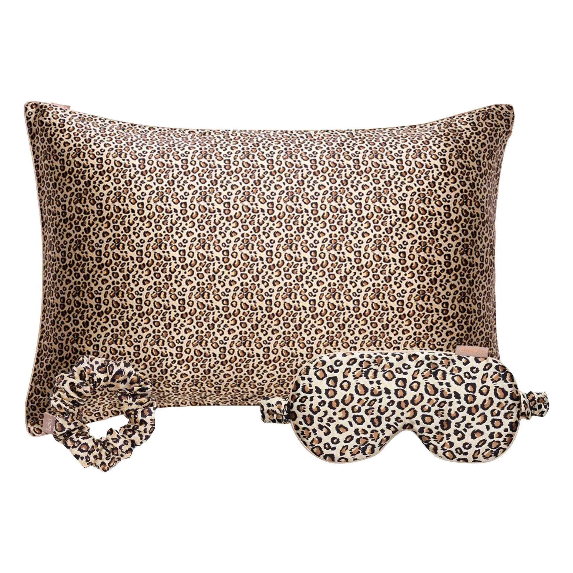 Emily's Pillow - Leopard-print mulberry silk sleep set