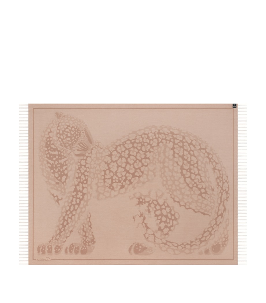 Wool-Cashmere Panthère de Cartier Blanket (206cm x 140cm)