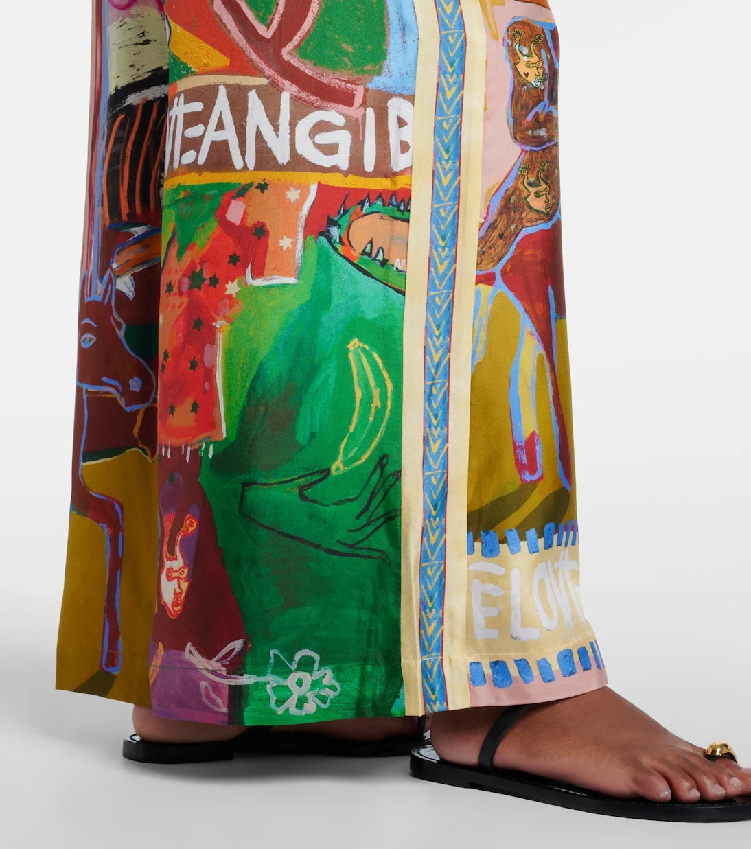 Alémais - x MLAK printed silk twill wide-leg pants