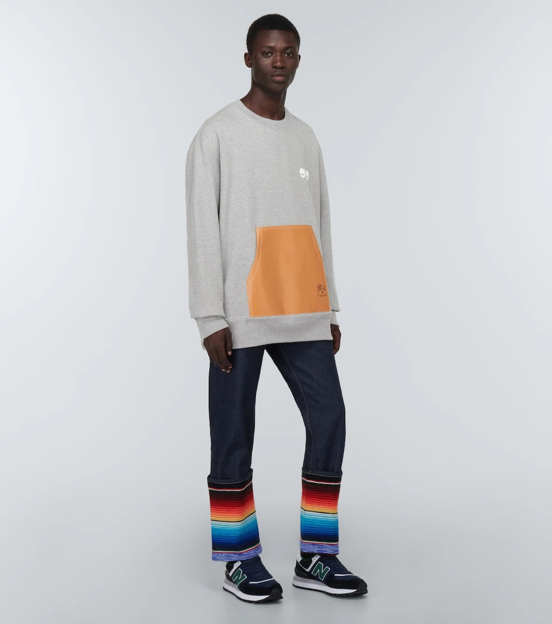 Junya Watanabe - Leather-trimmed sweatshirt