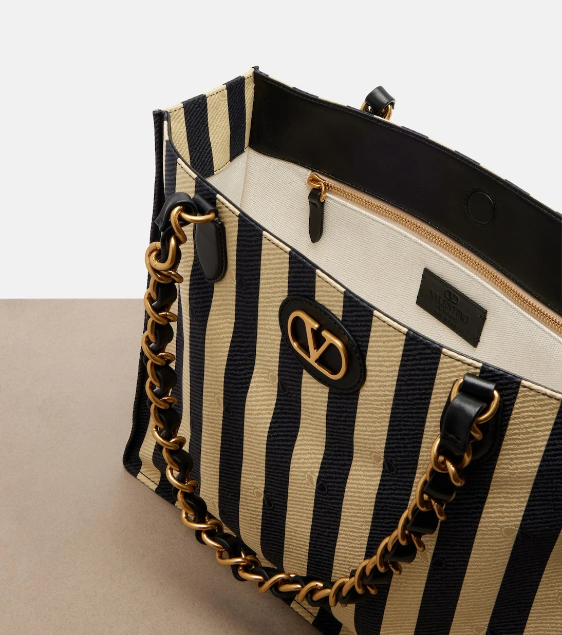 Valentino Garavani - Laseine Large striped tote bag