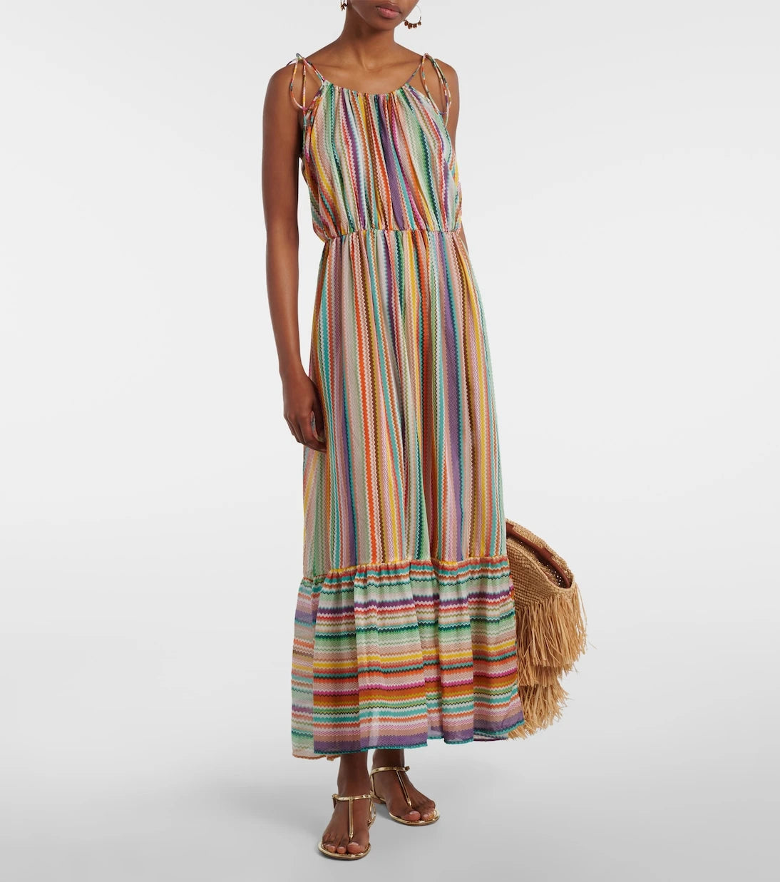 Missoni - Zigzag cotton and silk maxi dress