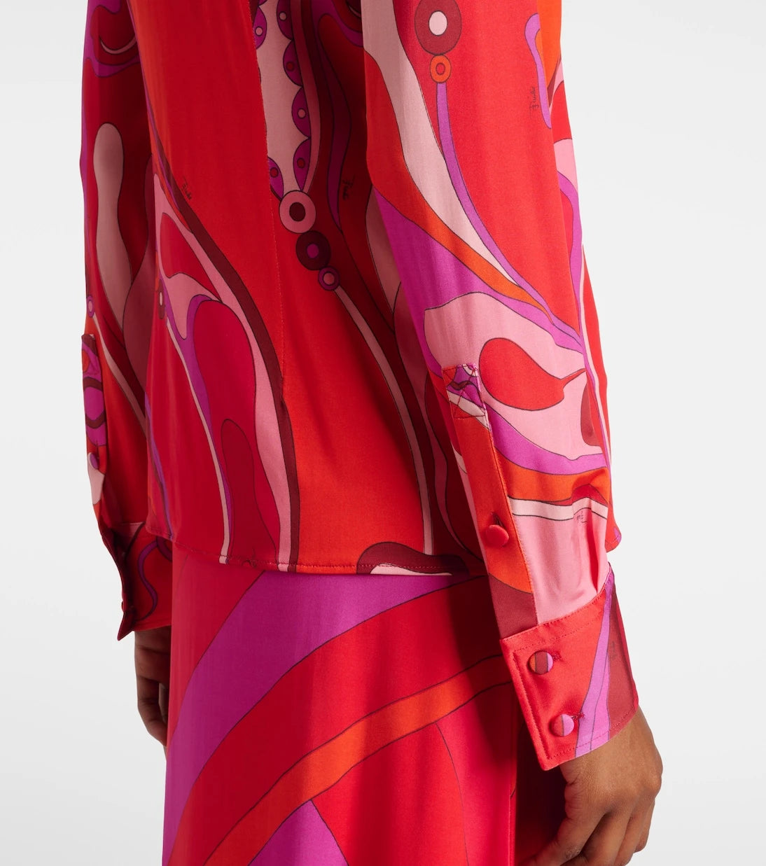 Pucci - Orchidee satin jersey shirt