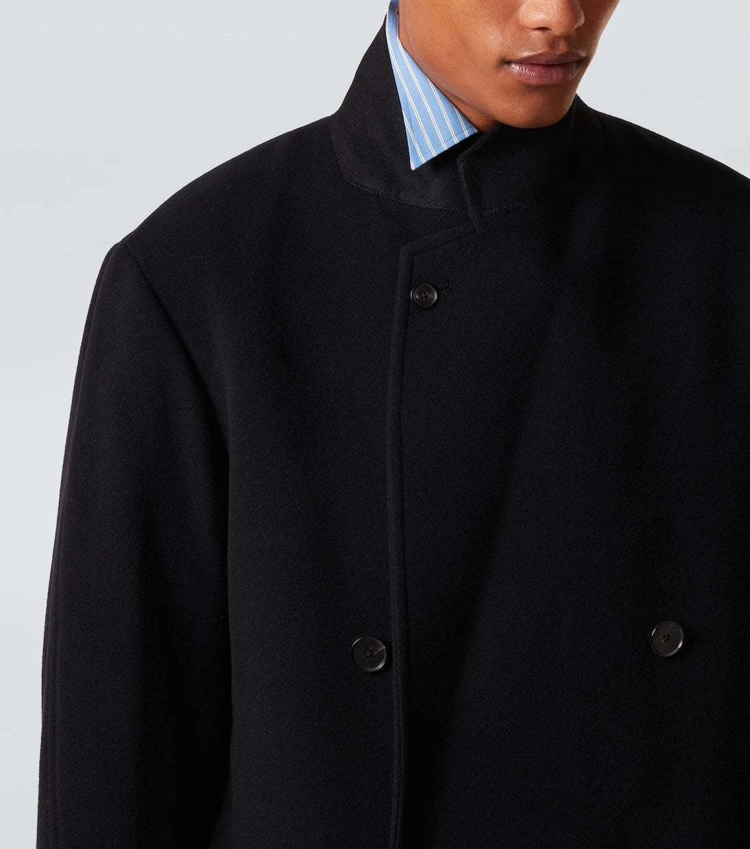 Auralee - Double-breasted wool mosser coat
