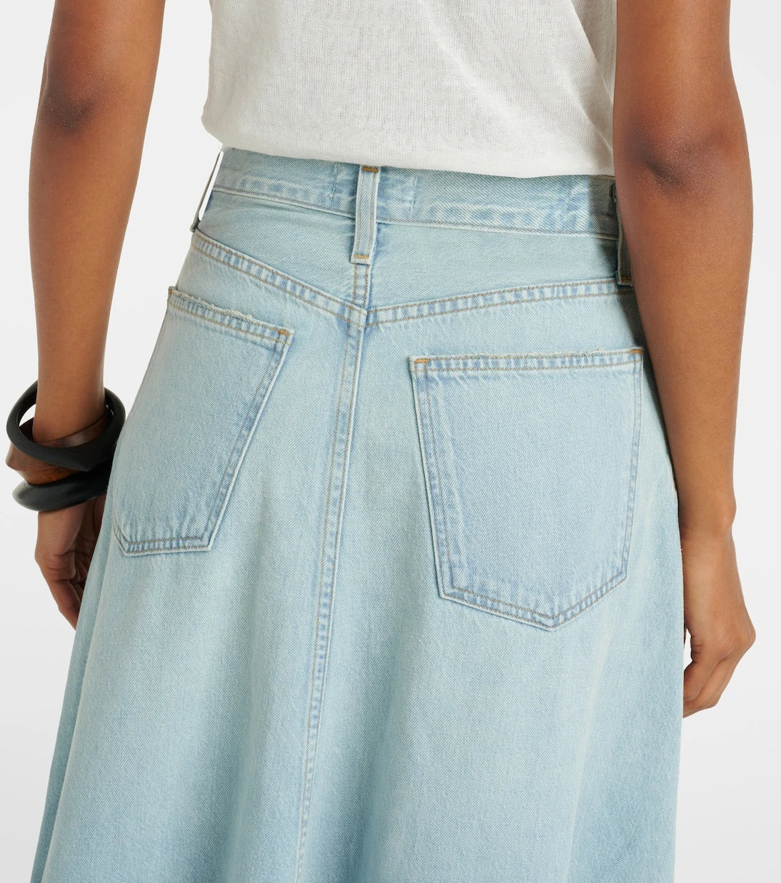 Agolde - Odin mid-rise denim maxi skirt
