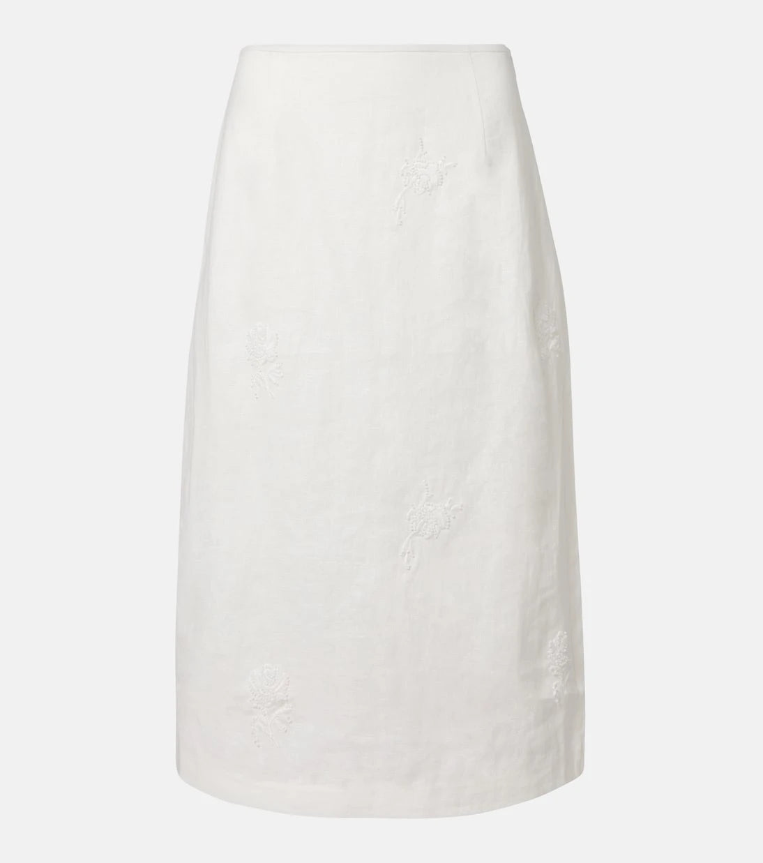 SIR - Alessandra embroidered linen midi skirt