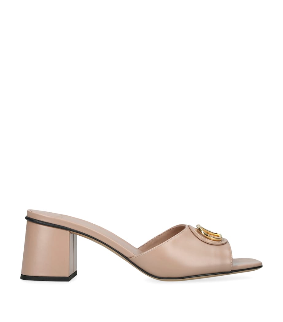Valentino Garavani Nude Leather VLogo Mules 60