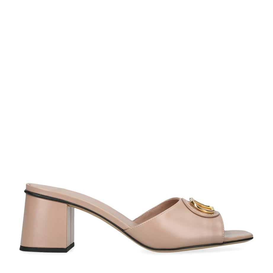 Valentino Garavani Nude Leather VLogo Mules 60