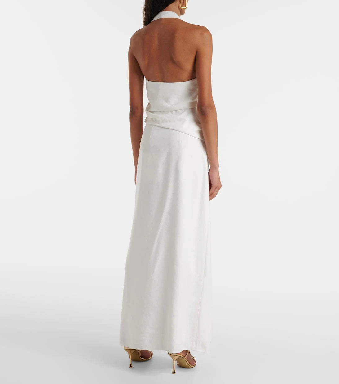 SIR - Dorian halterneck linen-blend top