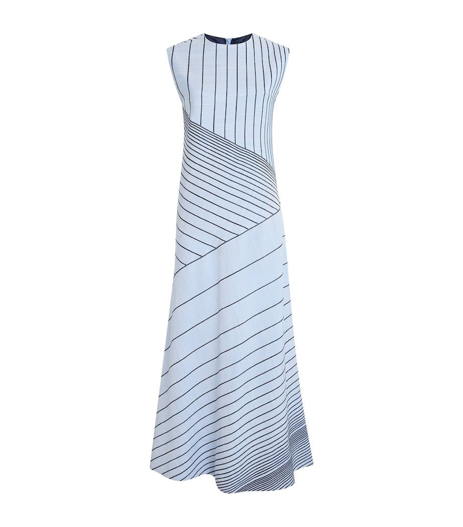 Embroidered Striped Maryse Maxi Dress OXFORD BLUE/COBALT
