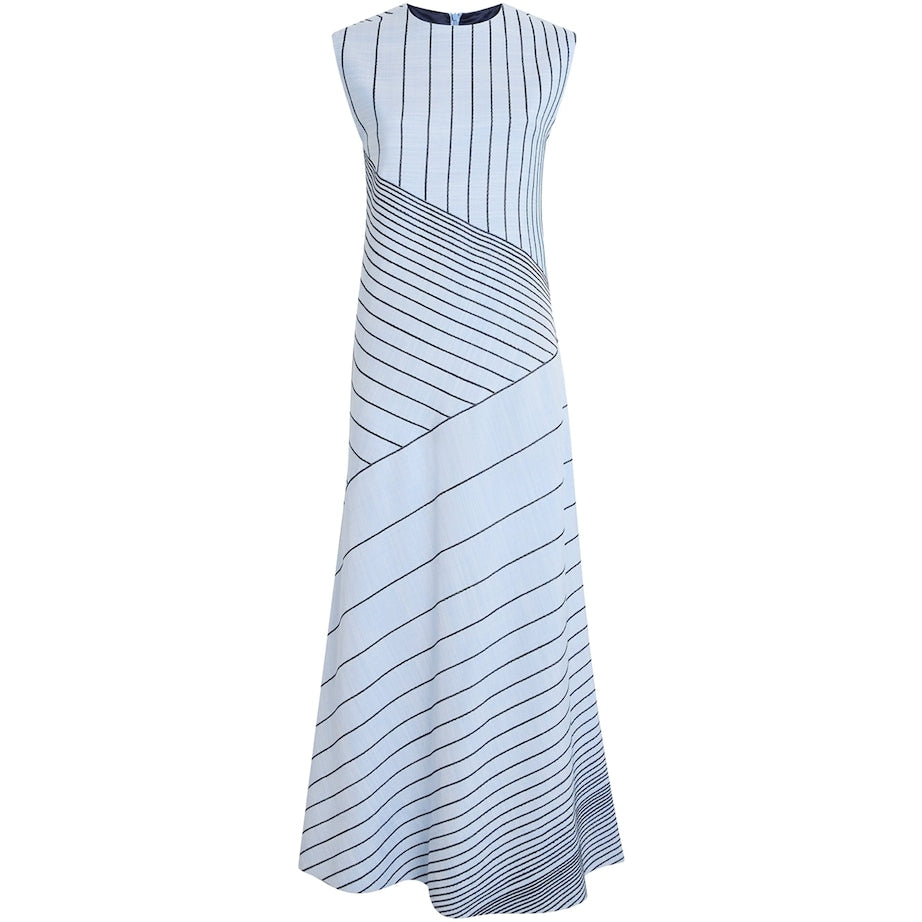 Embroidered Striped Maryse Maxi Dress OXFORD BLUE/COBALT