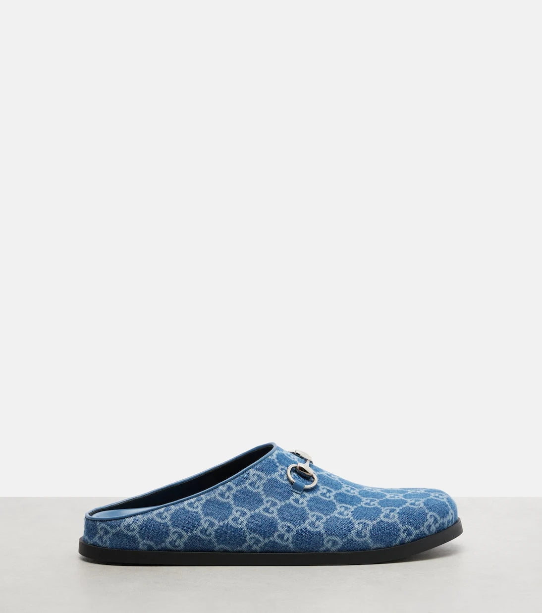 Gucci - Horsebit GG denim mules