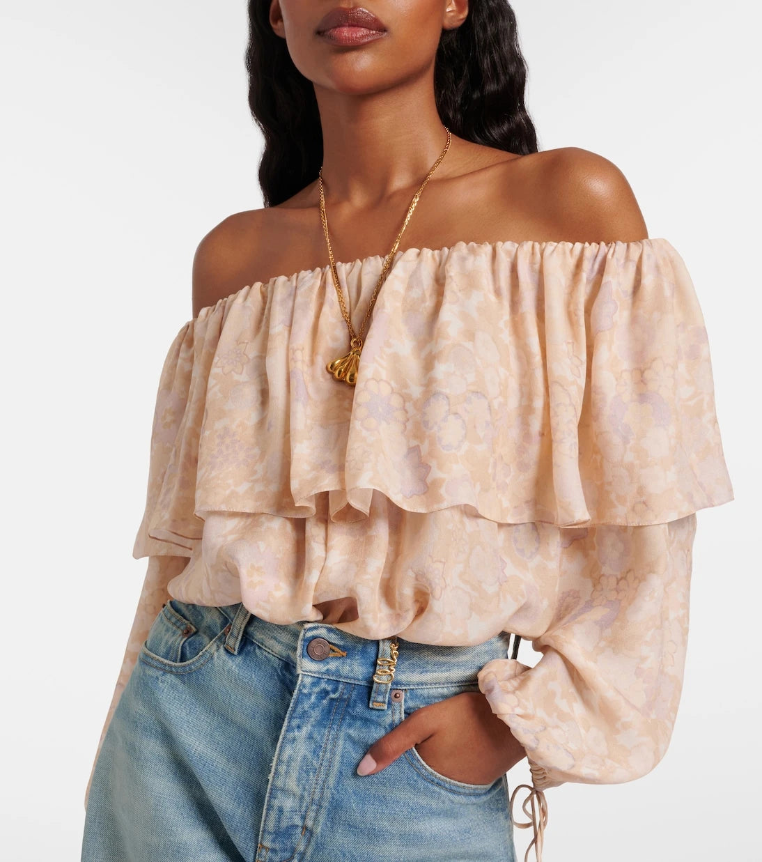 Chloé - Floral silk charmeuse top