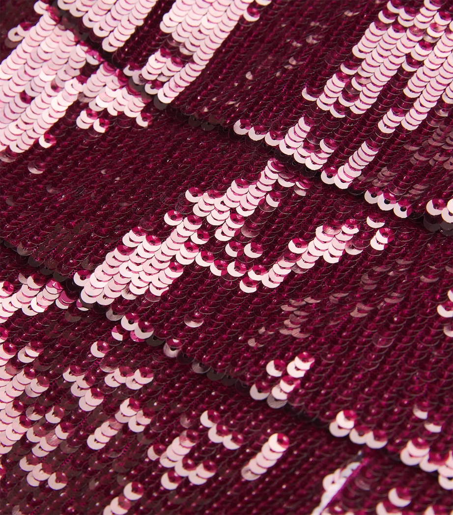 Roland Mouret Burgundy Sequin-Embellished Midi Dress