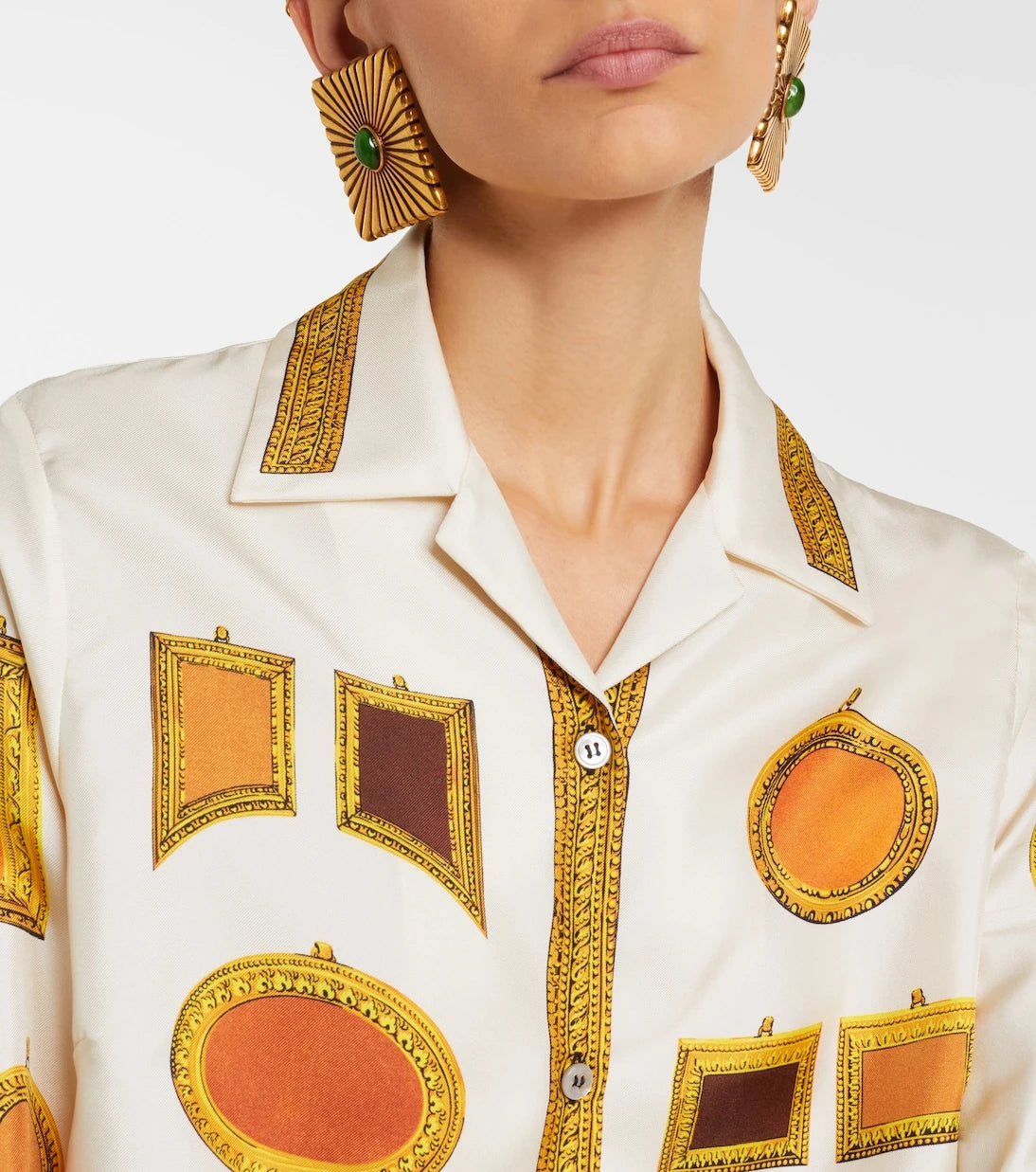 Versace - Printed silk twill shirt