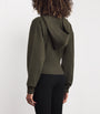 Green Wool Long-Sleeve Cropped Hoodie