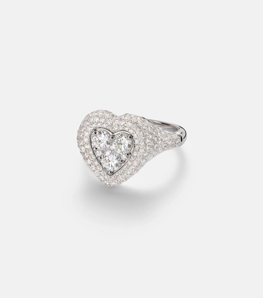 Kamyen - Manaal 18kt white gold pinky ring with diamonds