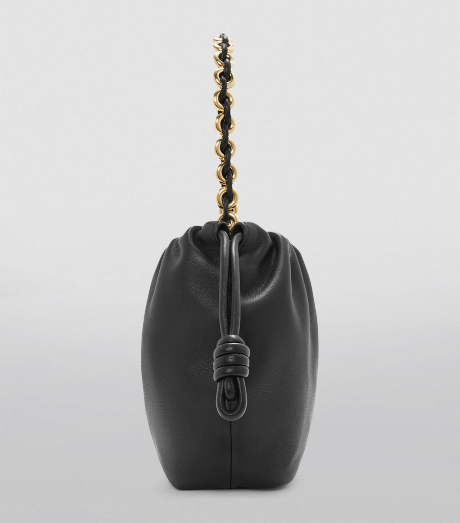 LOEWE Black Mini Leather Flamenco Purse