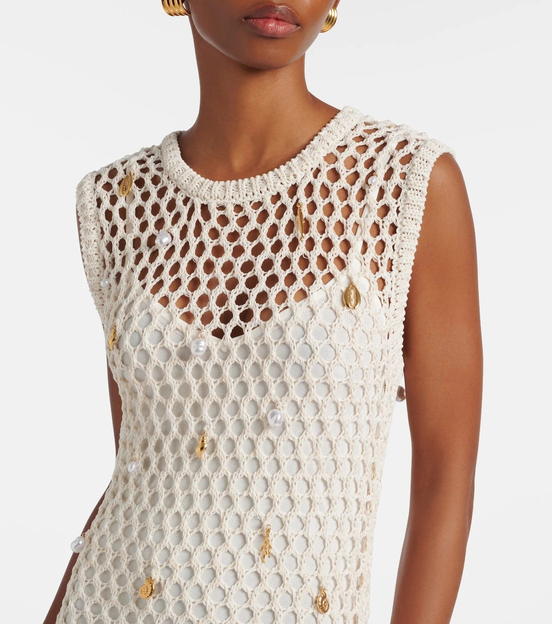 Simkhai - Coralia embellished crochet midi dress
