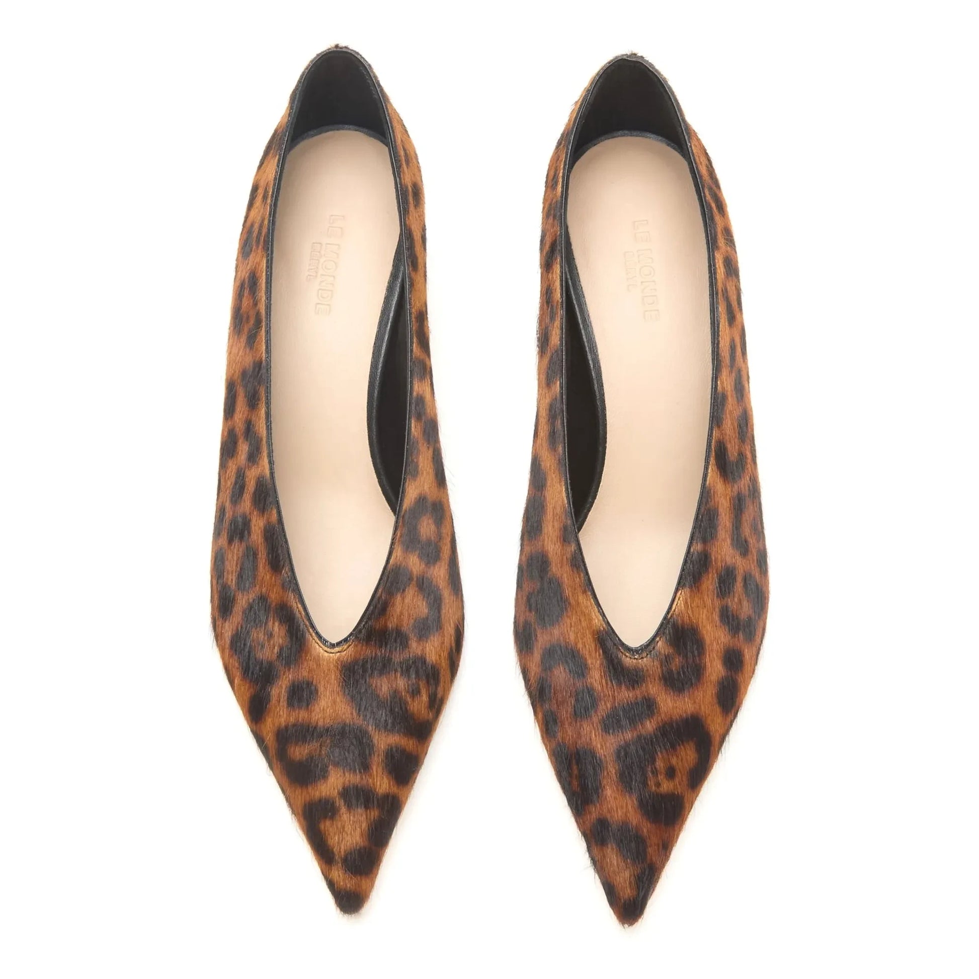 Le Monde Beryl - Leopard Calfskin Slippers | Brown