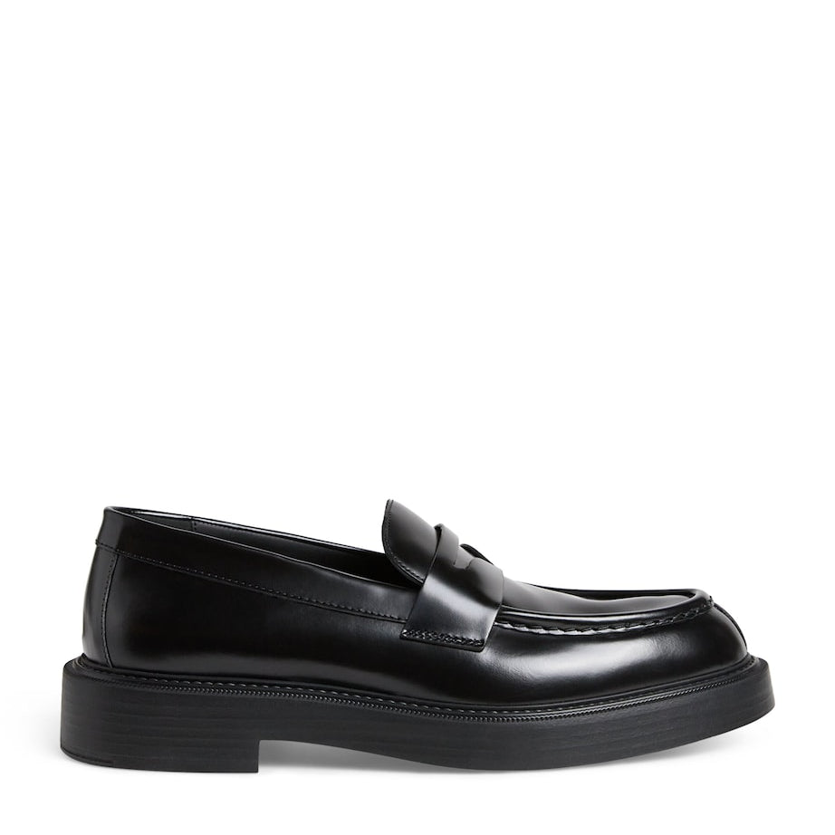 Brushed Leather Loafers